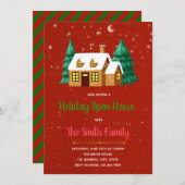 Kerstfeest open huis uitnodiging (Voorkant / Achterkant)