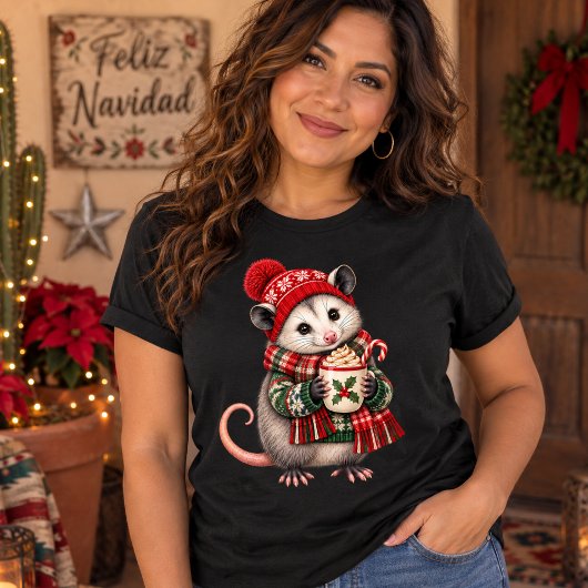 Kerstfeest Opossum Tri-Blend Shirt
