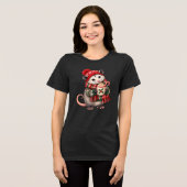 Kerstfeest Opossum Tri-Blend Shirt (Voorkant volledig)