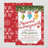Kerstfeest Ornament Exchange Kaart (Voorkant / Achterkant)