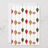 Kerstfeest Ornamenten & Poinsettia Kaart (Achterkant)