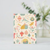 Kerstfeest ornamenten uitnodiging (Staand voorkant)