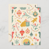 Kerstfeest ornamenten uitnodiging (Voorkant / Achterkant)