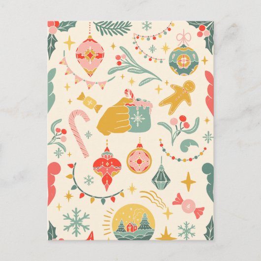 Kerstfeest ornamenten uitnodiging (Voorkant)
