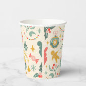 Kerstfeest ornamenten uitnodiging papieren bekers (Links)