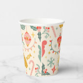 Kerstfeest ornamenten uitnodiging papieren bekers (Rechts)