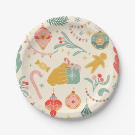 Kerstfeest ornamenten uitnodiging papieren bordje