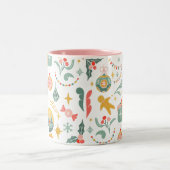 Kerstfeest ornamenten uitnodiging tweekleurige koffiemok (Center)