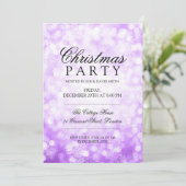 Kerstfeest Paarse sprankelende sneeuwvlok lichten Kaart (Staand voorkant)