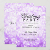 Kerstfeest Paarse sprankelende sneeuwvlok lichten Kaart (Voorkant / Achterkant)