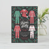 Kerstfeest Pajama Feest Pajama Party Kaart (Staand voorkant)