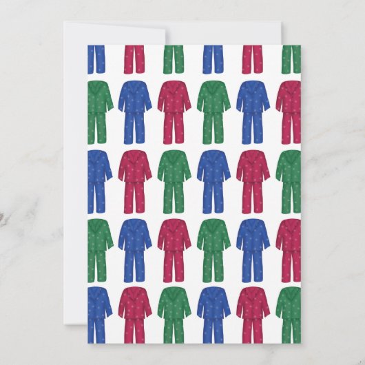 Kerstfeest Pajama Partij nodigt uit | PJ Holiday P Kaart (Achterkant)