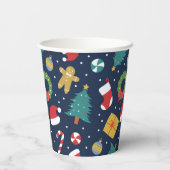 Kerstfeest Papier Beker Jolly Jumble (Achterkant)