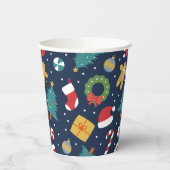 Kerstfeest Papier Beker Jolly Jumble (Links)
