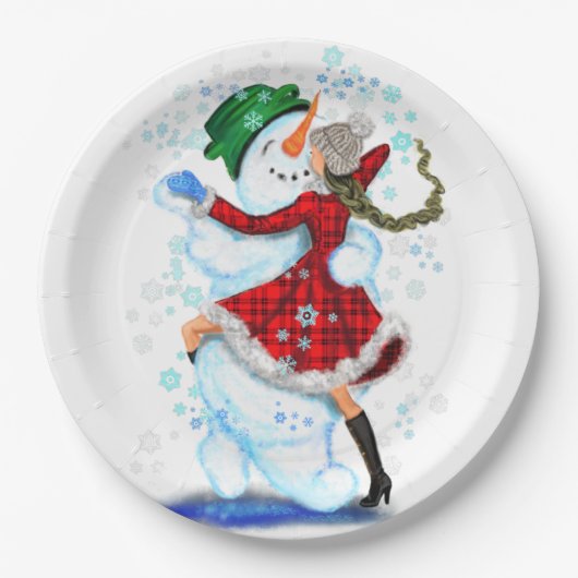 Kerstfeest Papieren Borden Bordje (Voorkant)