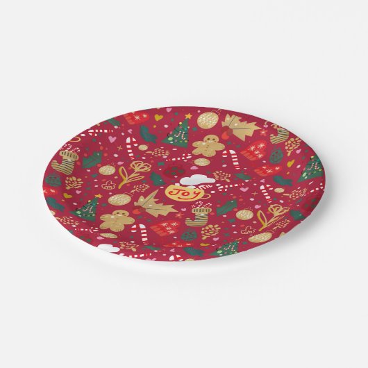 kerstfeest papieren bordje (Gekanteld)