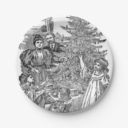 kerstfeest papieren bordje (Voorkant)