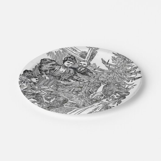 kerstfeest papieren bordje (Gekanteld)