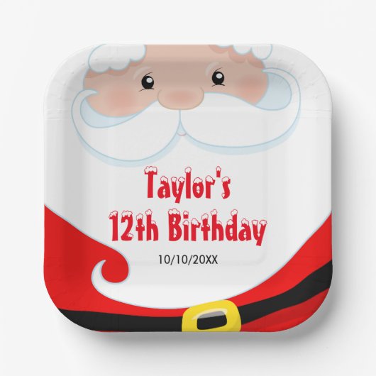 kerstfeest papieren bordje (Voorkant)