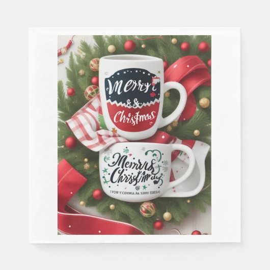 Kerstfeest Papieren Servet (Voorkant)