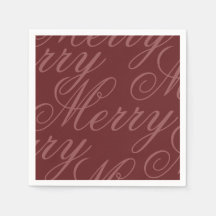 Kerstfeest Papieren Servet met Vintage Rode Schrif
