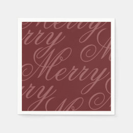 Kerstfeest Papieren Servet met Vintage Rode Schrif