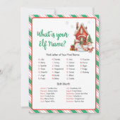 Kerstfeest Partij Wat is Elf Naam Spel Feestdagenkaart (Voorkant)