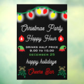 Kerstfeest Party Happy Hour Promotie Raamsticker (Vel 3)