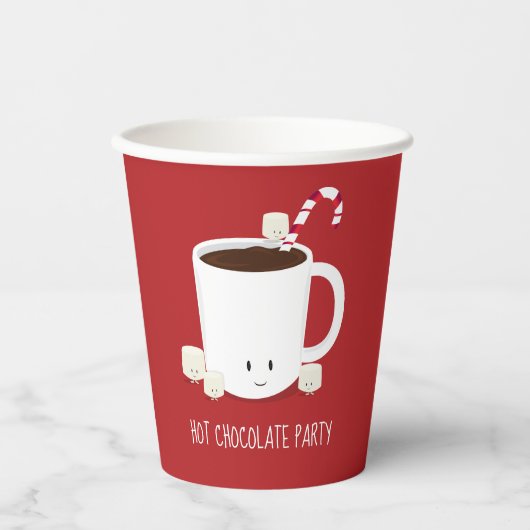 Kerstfeest Party Heet Chocolade Drank Papieren Bekers (Voorkant)