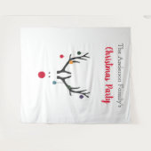 Kerstfeest party rendier wit minimalistisch grappi wandkleed (Voorkant (horizontaal))