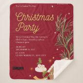 Kerstfeest Party Sherpa Deken (Voorkant)