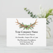 Kerstfeest Party van het Hertengeweibedrijf Kaart (Staand voorkant)