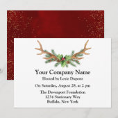 Kerstfeest Party van het Hertengeweibedrijf Kaart (Voorkant / Achterkant)