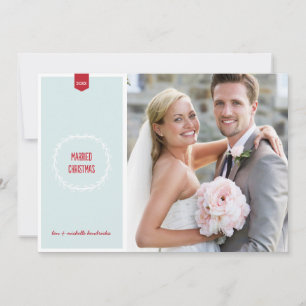 Kerstfeest   Pas getrouwd Holiday-fotokaart Feestdagenkaart
