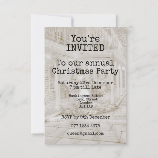 Kerstfeest Pas je uitnodiging aan (Achterkant)