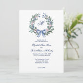 Kerstfeest Pastel Holly Huwelijksuitnodiging Feestdagenkaart (Staand voorkant)