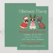 Kerstfeest Pawty Franse Bulldogs Kaart (Voorkant / Achterkant)