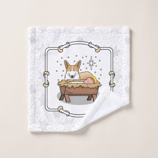 kerstfeest Pembroke Welsh Corgi (red1) Fun Bad Handdoek (Wasdoekje)