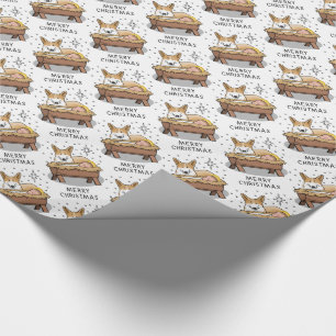 kerstfeest Pembroke Welsh Corgi (red1) Fun Cadeaupapier