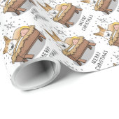 kerstfeest Pembroke Welsh Corgi (red1) Fun Cadeaupapier (Rol Hoek)