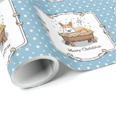 kerstfeest Pembroke Welsh Corgi (red1) Fun Cadeaupapier (Rol Hoek)