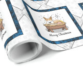 kerstfeest Pembroke Welsh Corgi (red1) Fun Cadeaupapier (Rol Hoek)