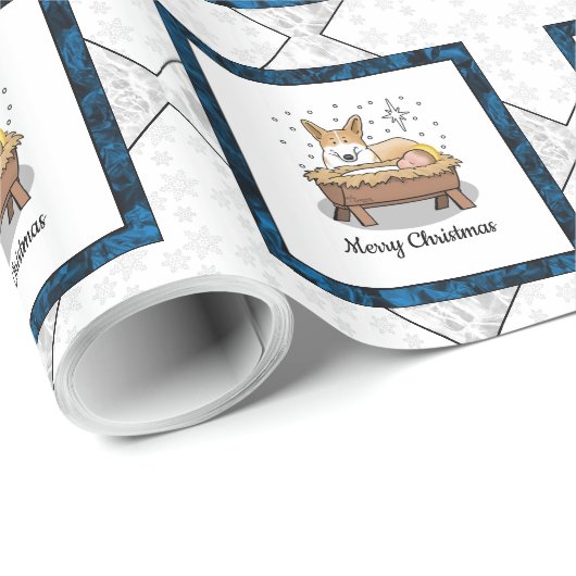 kerstfeest Pembroke Welsh Corgi (red1) Fun Cadeaupapier (Rol Hoek)