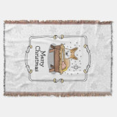kerstfeest Pembroke Welsh Corgi (red1) Fun Deken (Voorkant)