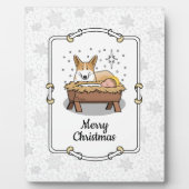 kerstfeest Pembroke Welsh Corgi (red1) Fun Fotoplaat (Voorkant)