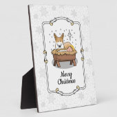 kerstfeest Pembroke Welsh Corgi (red1) Fun Fotoplaat (Zijkant)