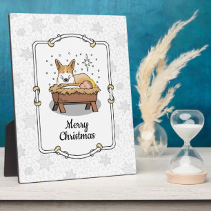 kerstfeest Pembroke Welsh Corgi (red1) Fun Fotoplaat
