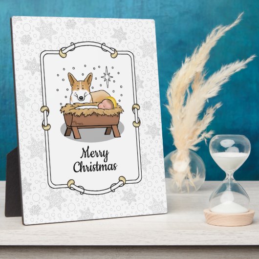 kerstfeest Pembroke Welsh Corgi (red1) Fun Fotoplaat (Zijkant)