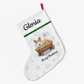 kerstfeest Pembroke Welsh Corgi (red1) Fun Grote Kerstsok (Achterkant (Hangend))