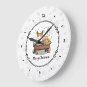 kerstfeest Pembroke Welsh Corgi (red1) Fun Grote Klok (Hoek)